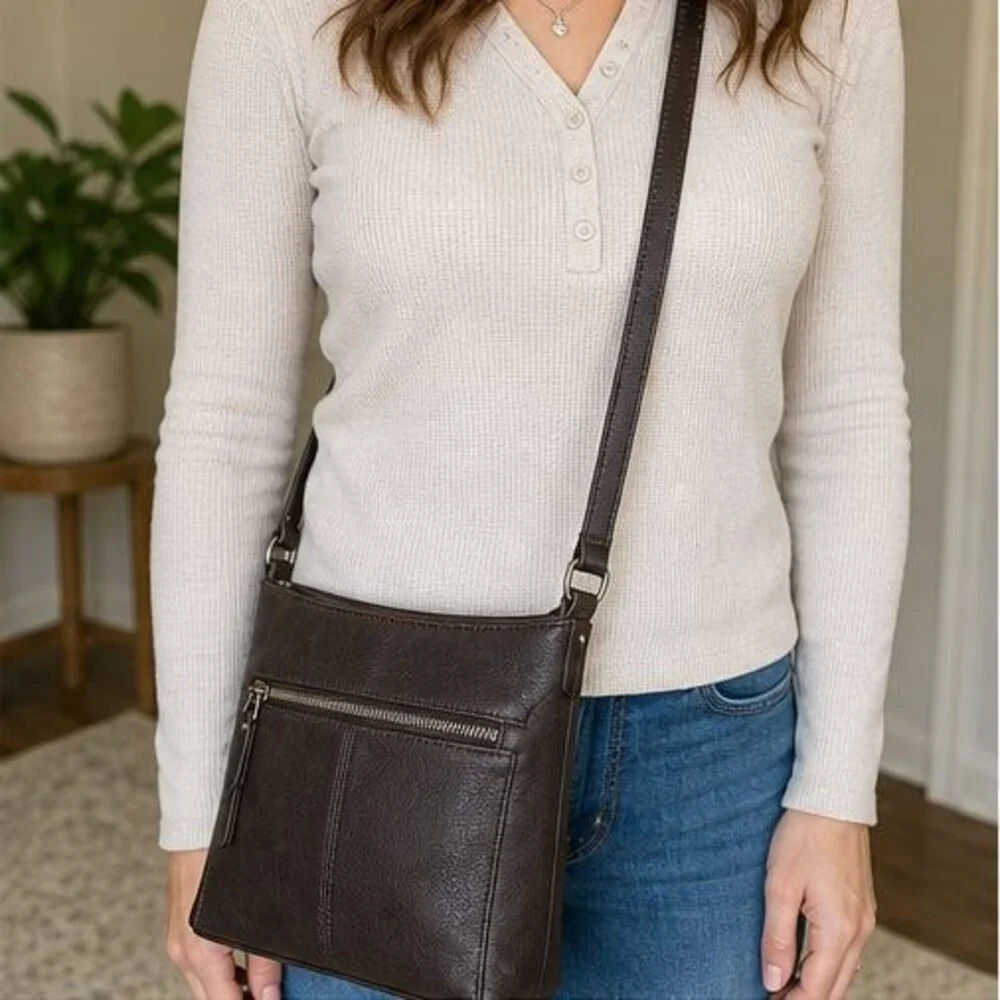 Espresso Faux Leather Bag